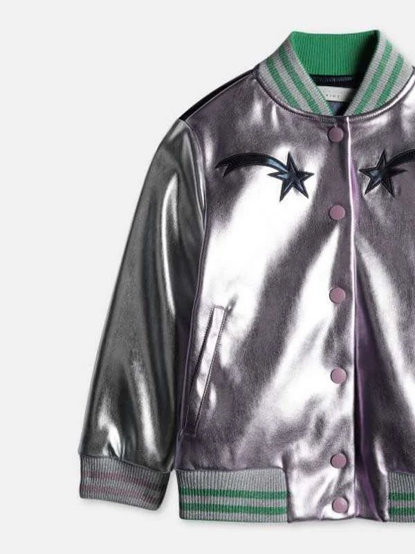 Diane Johnson Black-ish Metallic Bomber Jacket - Image 4