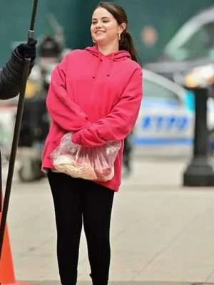 Alternative view of Selena Gomez Only Murders in the Building Pink Hoodie