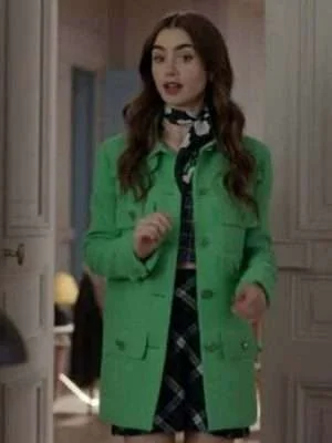 Alternative view of Emily In Paris Emily Cooper Green Coat