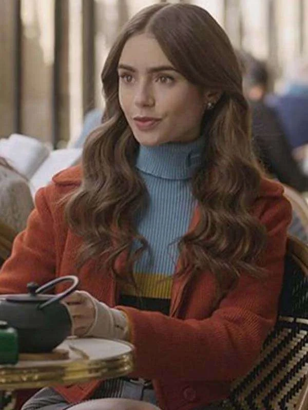 Emily In Paris Lily Collins Brown Jacket - Image 3