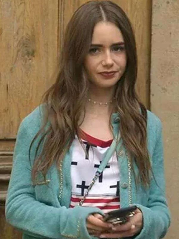 Emily In Paris Emily Cooper Blue Cardigan - Image 3