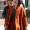 Rachel Brosnahan The Marvelous Mrs. Maisel Orange Long Coat
