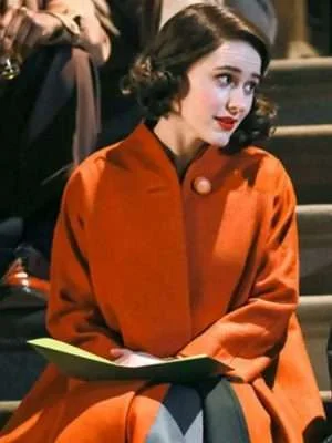Alternative view of Rachel Brosnahan The Marvelous Mrs. Maisel Orange Long Coat
