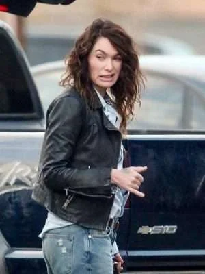 Alternative view of 9 Bullets 2022 Lena Headey Leather Jacket