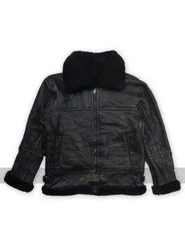 B3 Aviator Bomber Sheepskin Black Jacket