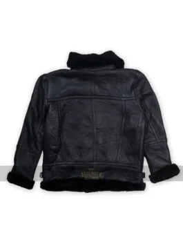 B3 Aviator Bomber Sheepskin Black Jacket