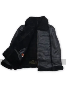 B3 Aviator Bomber Sheepskin Black Jacket