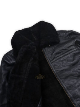 B3 Aviator Bomber Sheepskin Black Jacket