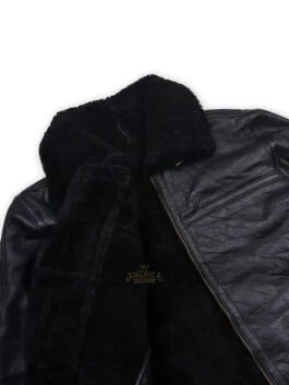 B3 Aviator Bomber Sheepskin Black Jacket