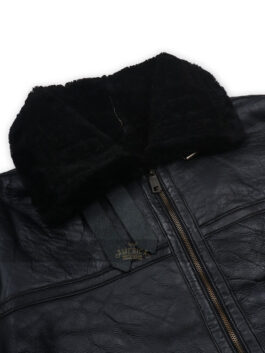 B3 Aviator Bomber Sheepskin Black Jacket