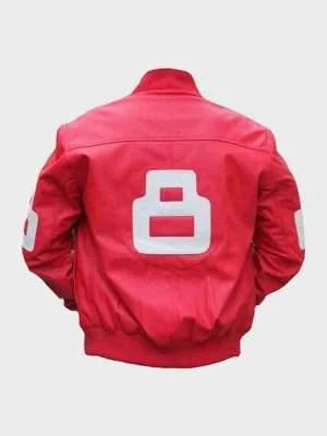 8 Ball Pink Varsity Leather Jacket