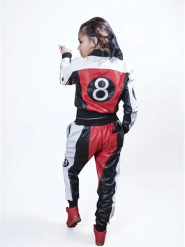 Women 8 Ball Multi-Color Leather Tracksuit