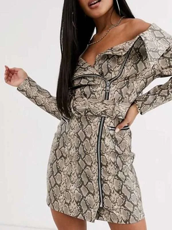 Zoey’s Extraordinary Playlist Mo Snake Skin Dress - Image 3