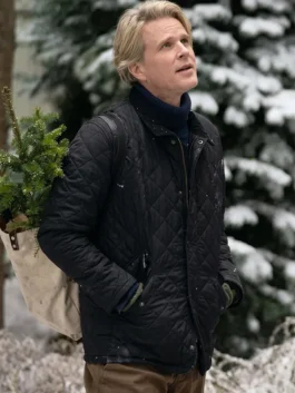 Cary Elwes A Castle for Christmas Myles Black Quilted Jacket