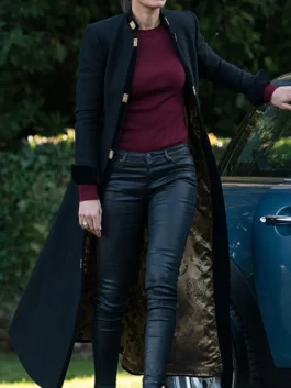 Aiysha Hart A Discovery Of Witches Miriam Shepherd Black Wool Coat