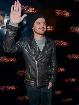 Aaron Paul Biker Leather Jacket