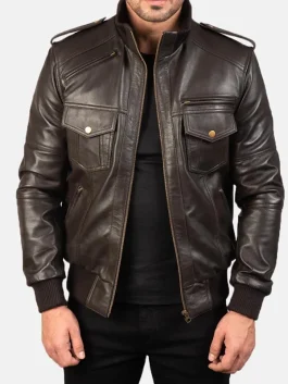Agent Shadow Leather Jacket For Men