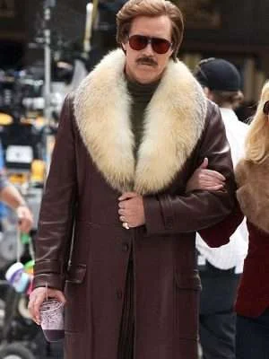 Will Ferrell Anchorman 2 The Legend Continues Leather Coat