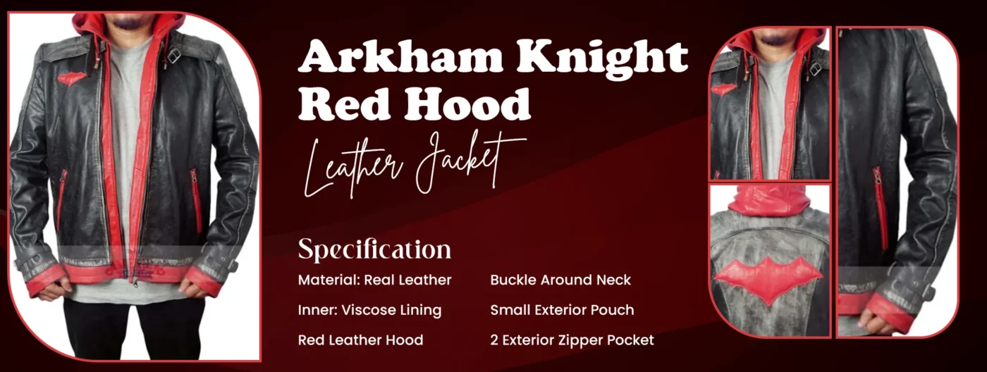 Arkham Knight Red Hood Leather Jacket