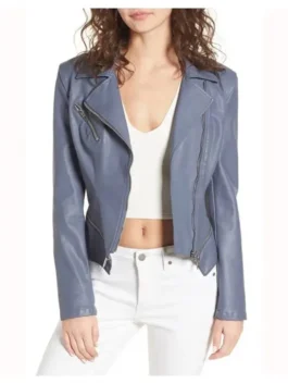 Premium sheepskin leather jacket for women featuring a durable front zipper and soft internal lining for comfort.