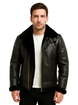 Men’s B-3 Shearling Leather Bomber Jacket