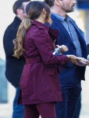 Alternative view of Baby Driver Eiza Gonzalez Trench Coat