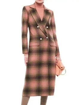Behind Her Eyes Adele Pink Plaid Coat