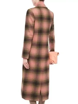 Behind Her Eyes Adele Pink Plaid Coat back