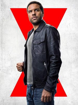 O-T Fagbenle Black Widow Rick Mason Leather Jacket
