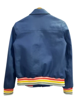 Bouchard Blue Leather Jacket