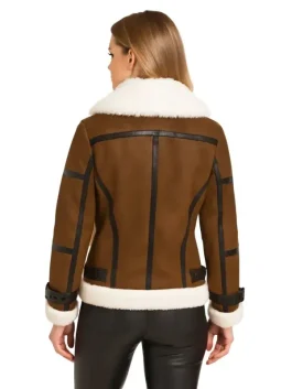 Women’s Asymmetrical Shearling Leather Jacket