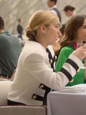 Alternative view of Camille Razat Emily In Paris White Blazer