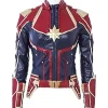 Captain Marvel Carol Danvers Red And Blue Leather Jacket