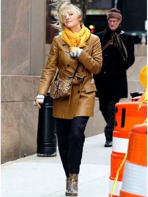 The Flight Attendant Cassie Bowden Leather Coat