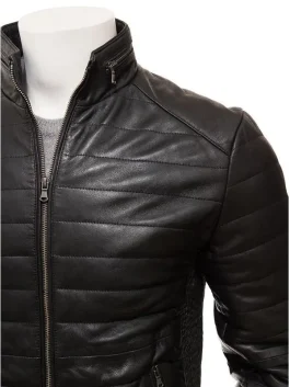 Casual Wear Mens Quilted Leather Jacket