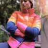 Brie Larson Puffer Rainbow Jacket