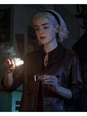 Alternative view of Chilling Adventures Of Sabrina Kiernan Shipka Leather Coat