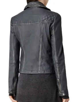 Close-up of the Agents of Shield Daisy Johnson jacket showing the detailed zipper closure and modern superhero-inspired design for women.