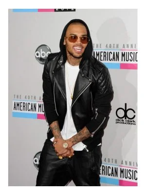 Chris Brown Black Leather Jacket with Hood