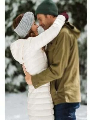 Christmas in the Rockies White Puffer Coat