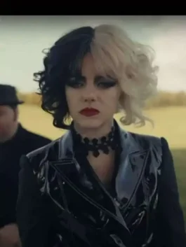 Cruella 2021 Cruella de Vil Black Leather Jacket