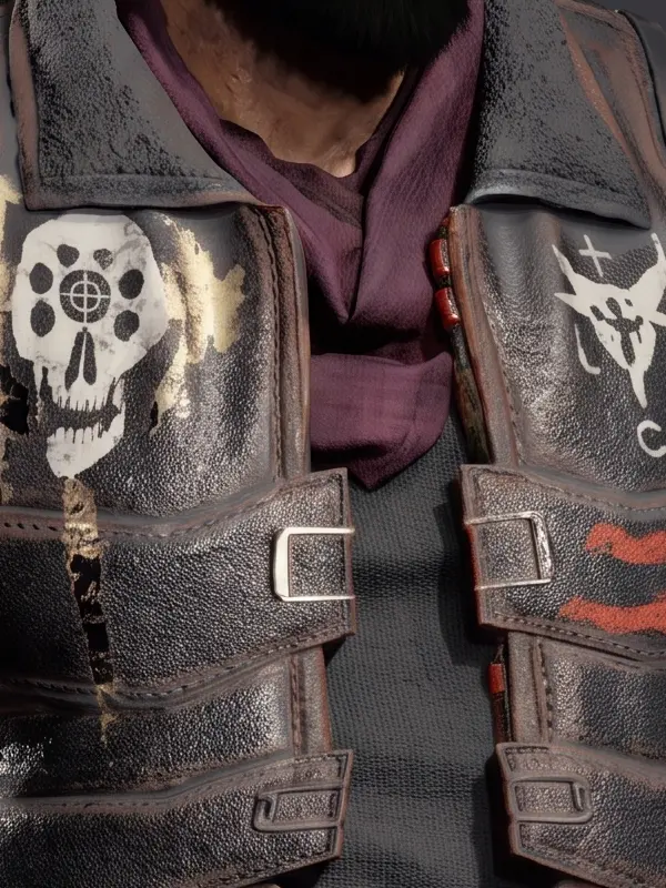 Premium real leather Cyberpunk 2077 Simon Randall Jacket featuring a classic shirt style collar design.