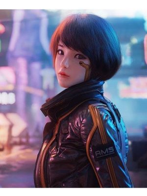 Video Game Cyberpunk Syn Leather Jacket