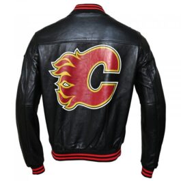 Alternative view of Men's Black Bomber Leather Jacket