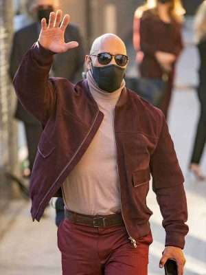 Dwayne Johnson Suede Bomber Jacket
