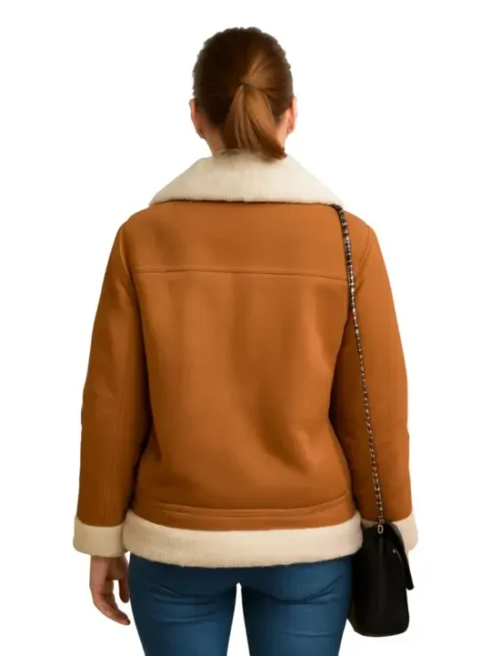 Elegant Karen Gillan Leather Jacket Coat