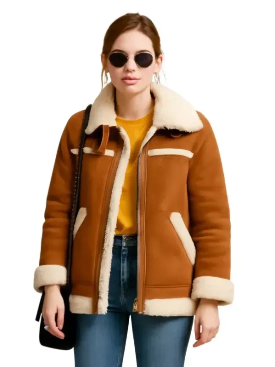 Elegant Karen Gillan Leather Jacket Coat
