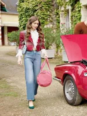 Emily In Paris Emily Cooper Red Cropped Jacket