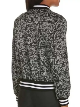 Emily In Paris Lily Collins Bomber Black Jacket back