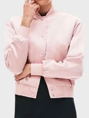 Emily In Paris Lily Collins Pink satin Jacket